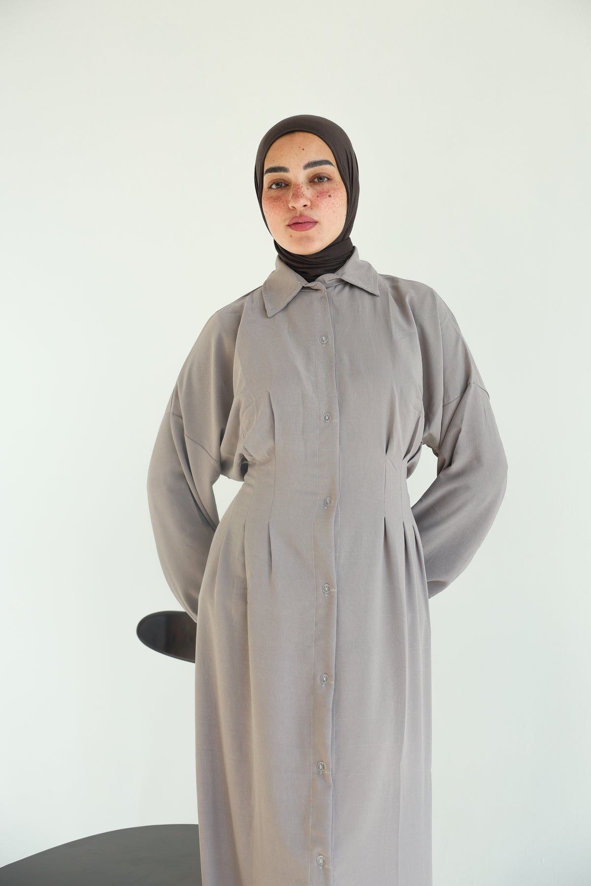 Wateen Shirt Dress in grey