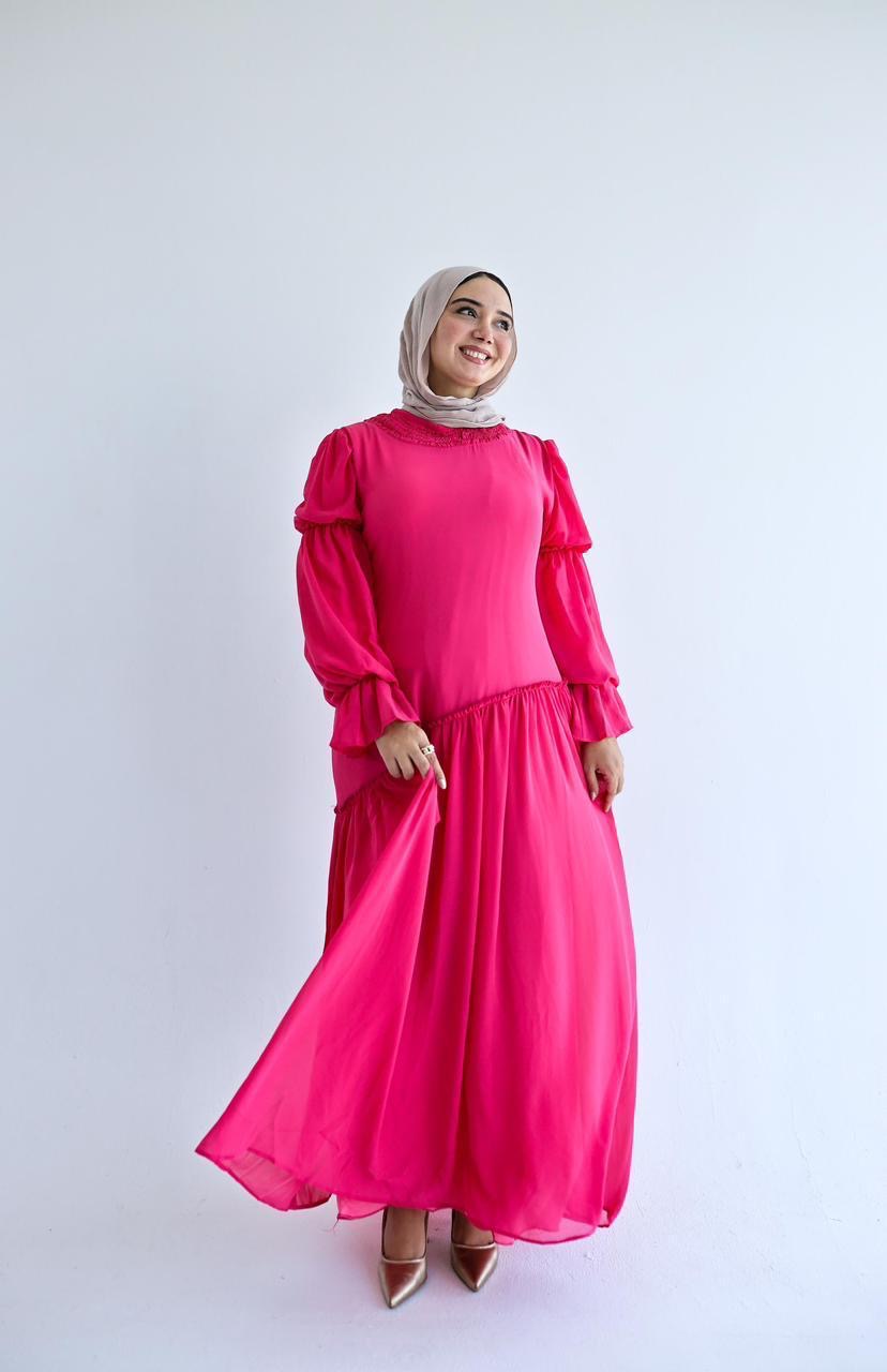 Sofia dress in hot pink