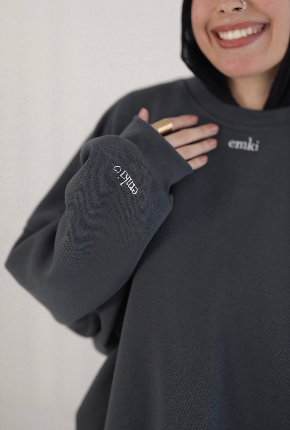 The Emki Classic Oversized Hoodie in grey