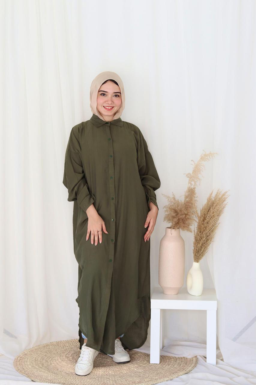 Long Shirt - Olive Green - view 4