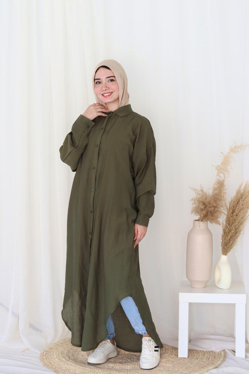 Long Shirt - Olive Green - view 6