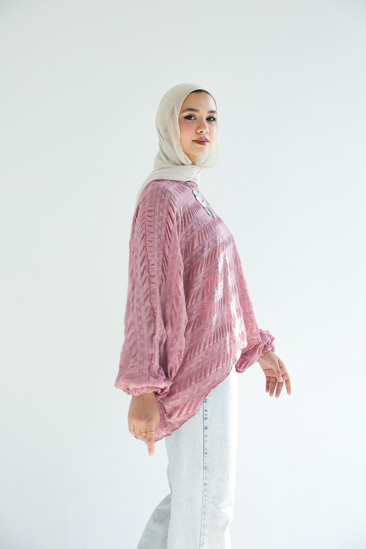Mila blouse pink side